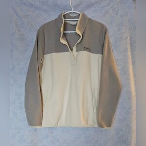 Columbia Women’s Foster Creek Fleece Snap Pullover XL Cream Tan Cozy Outdoor